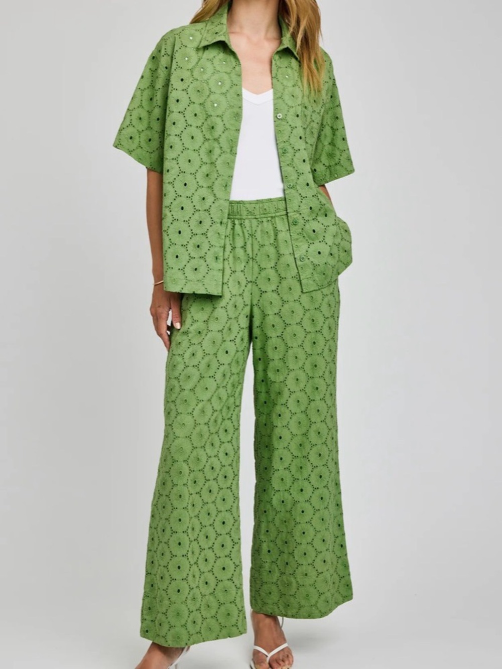 Gentle Fawn Eyelet 3Piece Set In Jade.